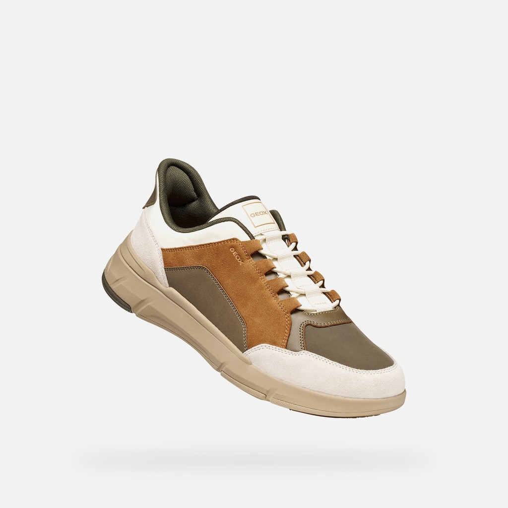 Sneaker slip in VITTOUR PLUS UOMO Verde militare/Beige chiaro - image number 4 | GEOX