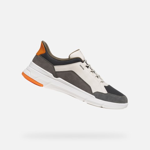 Sapatilhas slip in VITTOUR PLUS HOMEM Branco leite/Cinzento escuro | GEOX