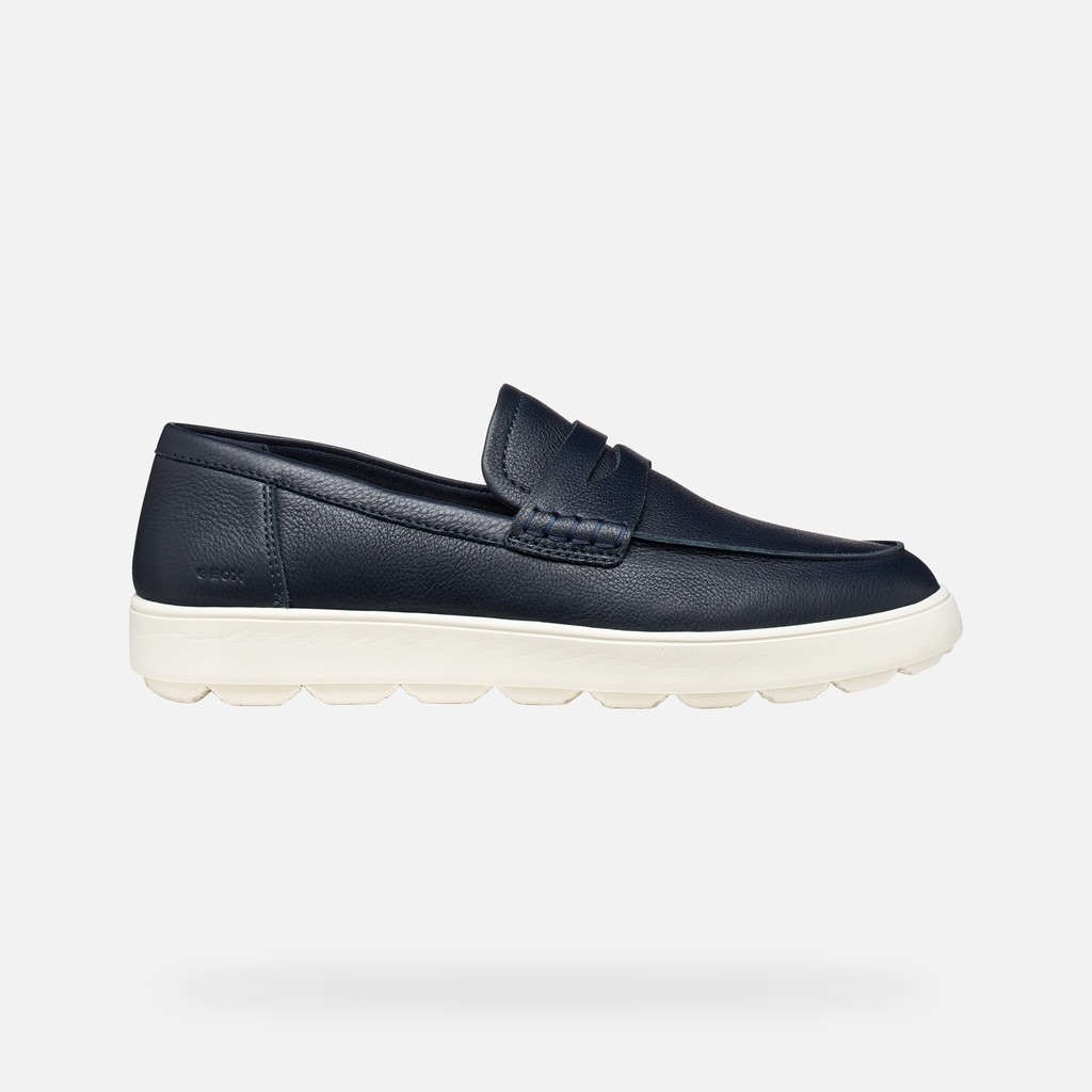 Leather loafers SPHERICA ECUB-1 B MAN Navy - image number 1 | GEOX