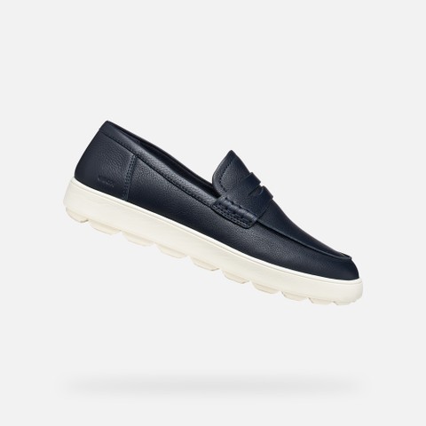 Leather loafers SPHERICA ECUB-1 B MAN Navy - image number 0 | GEOX
