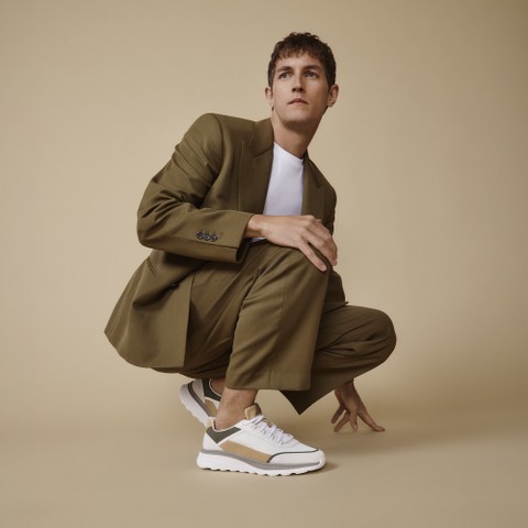 Baskets basse SPHERICA ACTIF X1 HOMME Blanc/Vert mousse - image number 1 | GEOX