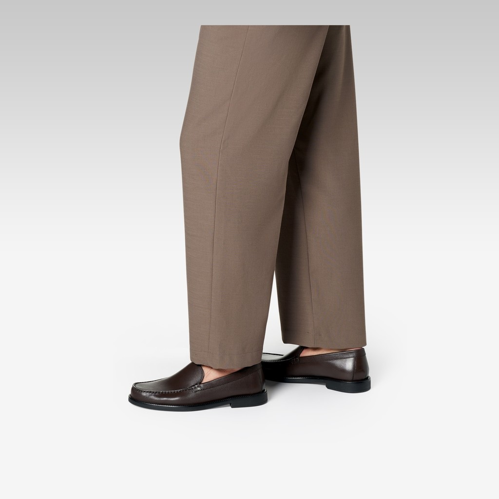 Leather dress loafers RECANATI MAN Coffee - image number 1 | GEOX