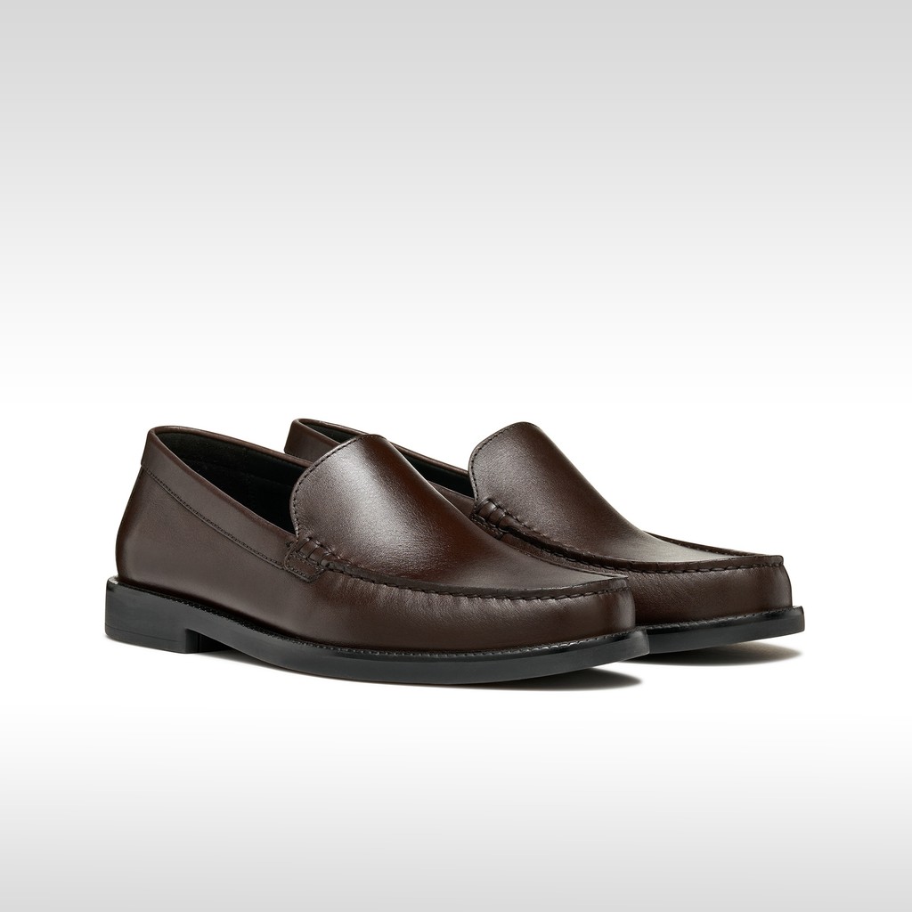 Leather dress loafers RECANATI MAN Coffee - image number 8 | GEOX