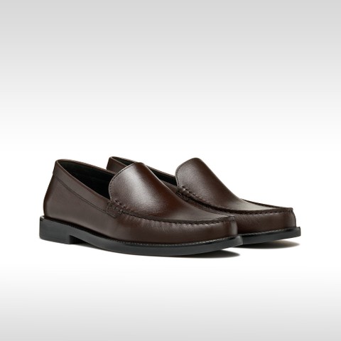 Leather dress loafers RECANATI MAN Coffee - image number 8 | GEOX