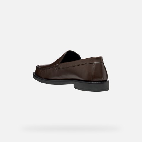 Leather dress loafers RECANATI MAN Coffee - image number 4 | GEOX