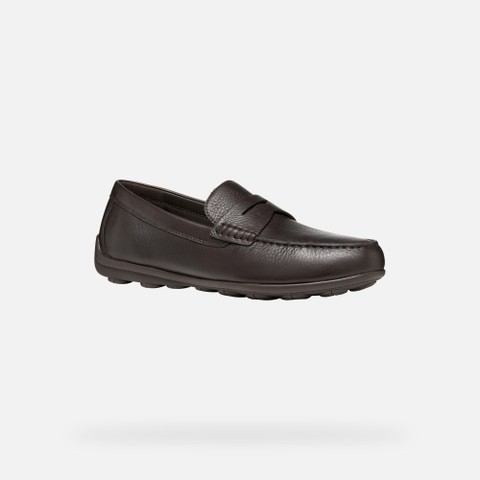 Leather dress loafers SPHERICA EC16 MAN Coffee - image number 2 | GEOX
