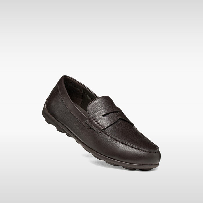Leather dress loafers SPHERICA EC16 MAN Coffee | GEOX