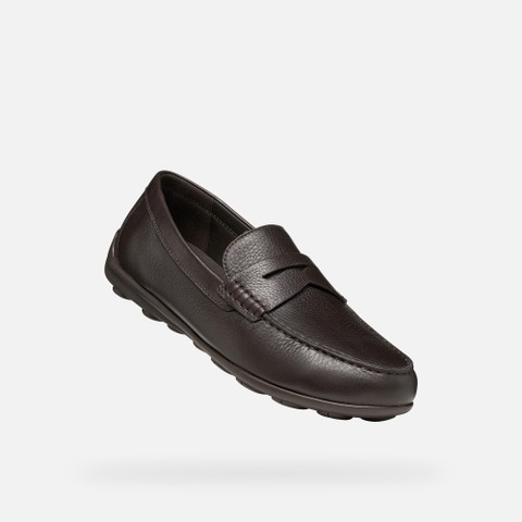 Leather dress loafers SPHERICA EC16 MAN Coffee - image number 4 | GEOX