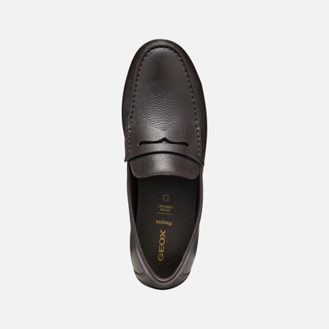 Leather dress loafers SPHERICA EC16 MAN Coffee - image number 5 | GEOX