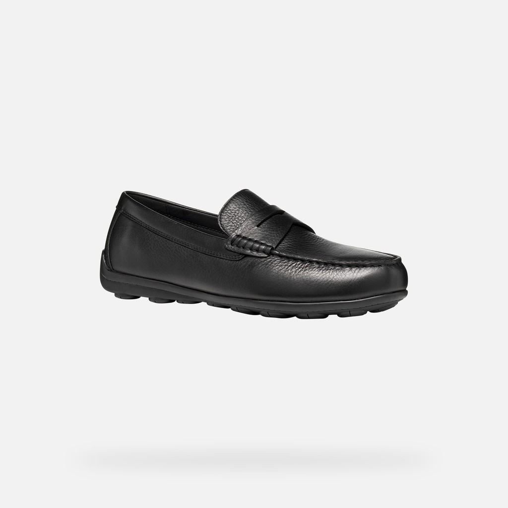 Leather dress loafers SPHERICA EC16 MAN Black - image number 2 | GEOX