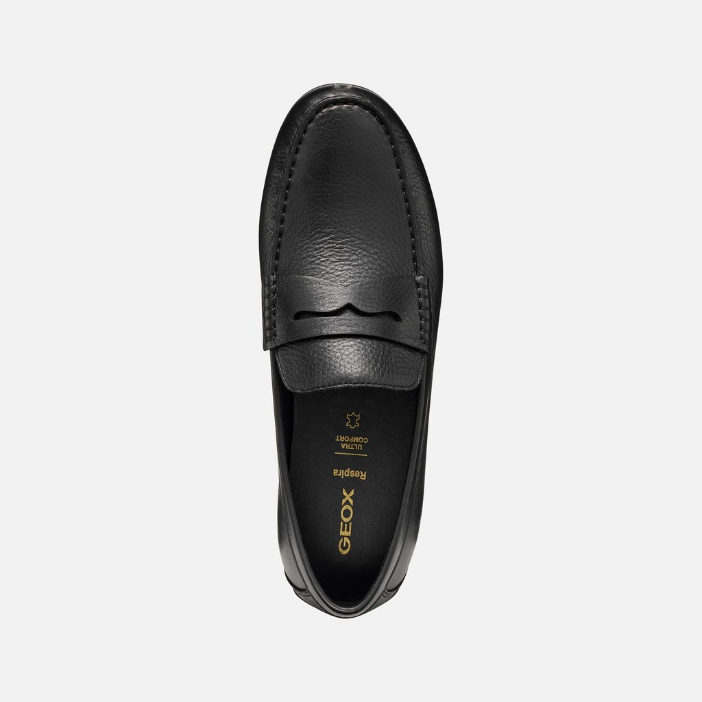 Leather dress loafers SPHERICA EC16 MAN Black - image number 5 | GEOX