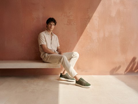 Baskets slip in FLEXTRIDE PLUS HOMME Vert Olive Clair - image number 1 | GEOX