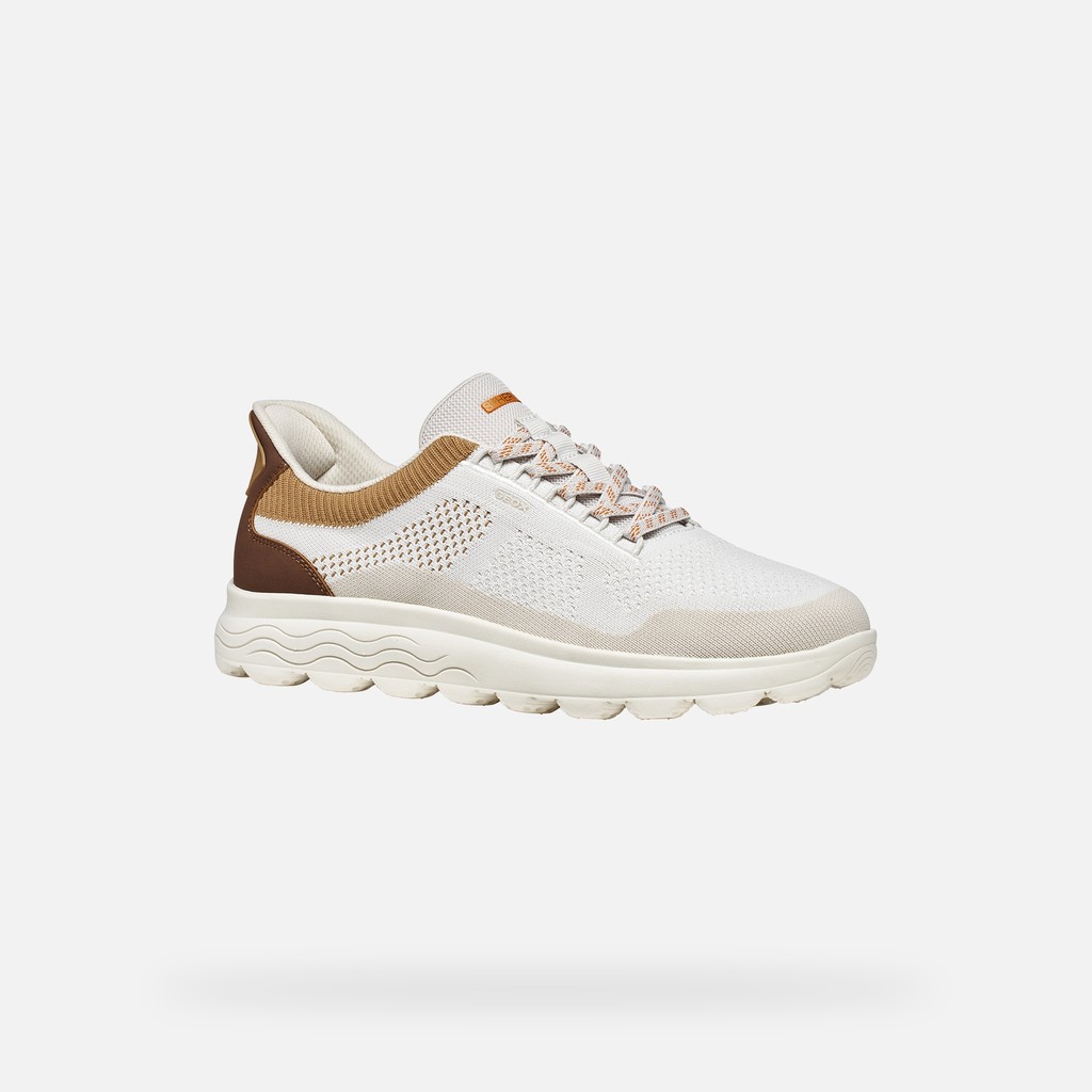 Slip in sneakers SPHERICA PLUS MAN Off White/Brown - image number 2 | GEOX
