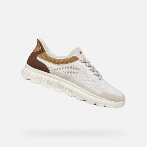 Slip in sneakers SPHERICA PLUS MAN Off White/Brown | GEOX