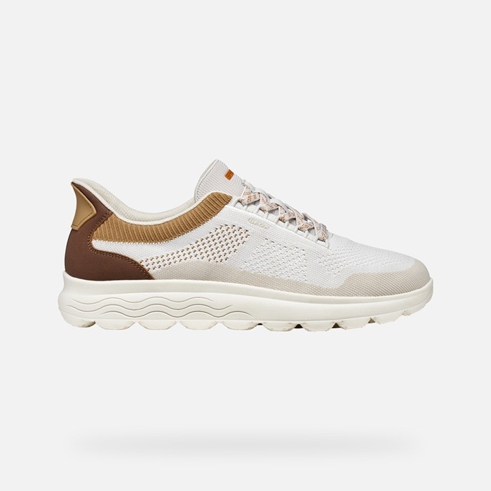 Slip in sneakers SPHERICA PLUS MAN Off White/Brown | GEOX
