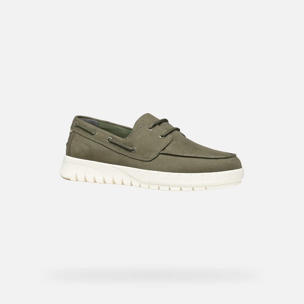 Mocassins bateau FLEXTRIDE HOMME Vert Olive Clair - image number 2 | GEOX