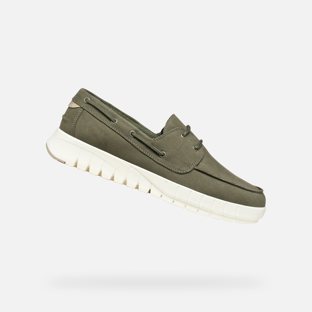 Mocassins bateau FLEXTRIDE HOMME Vert Olive Clair - image number 0 | GEOX