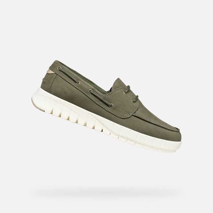 Mocassins bateau FLEXTRIDE HOMME Vert Olive Clair | GEOX