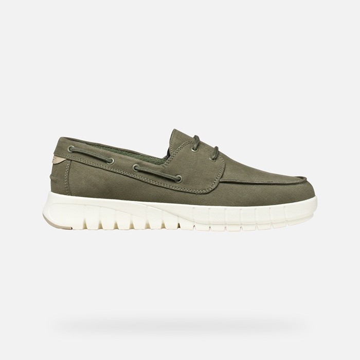 Mocassins bateau FLEXTRIDE HOMME Vert Olive Clair | GEOX