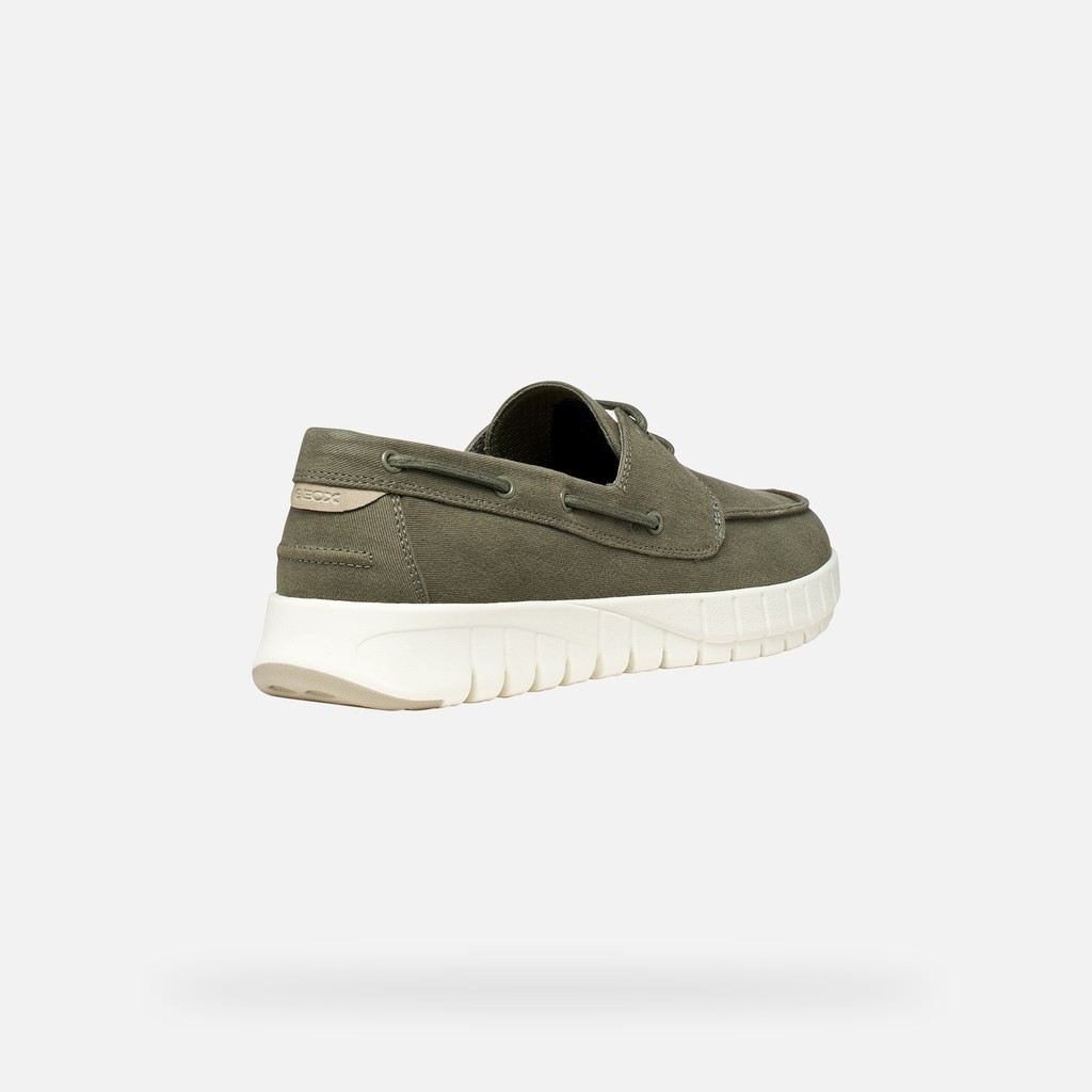 Mocassins bateau FLEXTRIDE HOMME Vert Olive Clair - image number 4 | GEOX