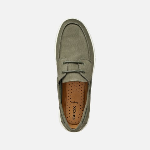Mocassins bateau FLEXTRIDE HOMME Vert Olive Clair - image number 5 | GEOX