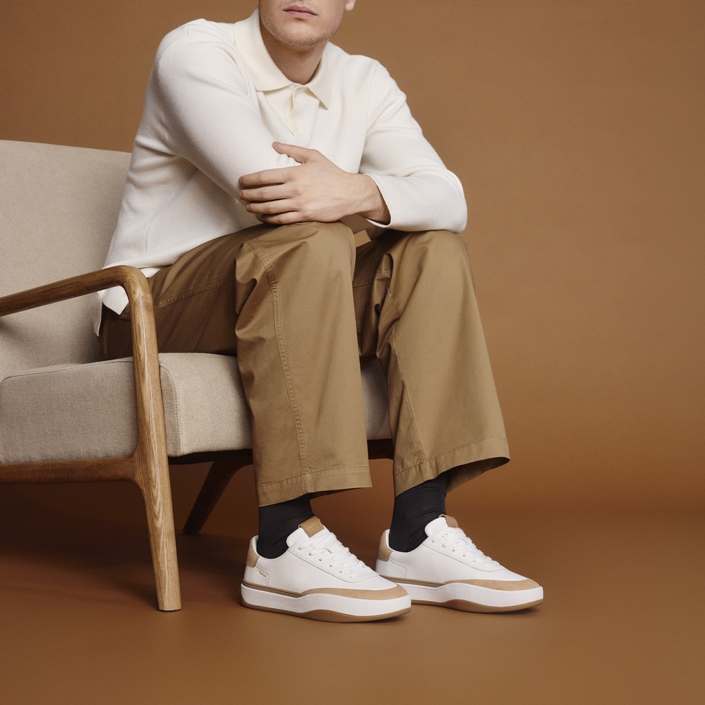 Baskets basse METROPOLI HOMME Blanc/Cuir - image number 5 | GEOX