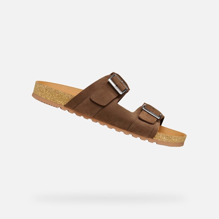 Sandals CLIMASANDAL CORK MAN Brown | GEOX