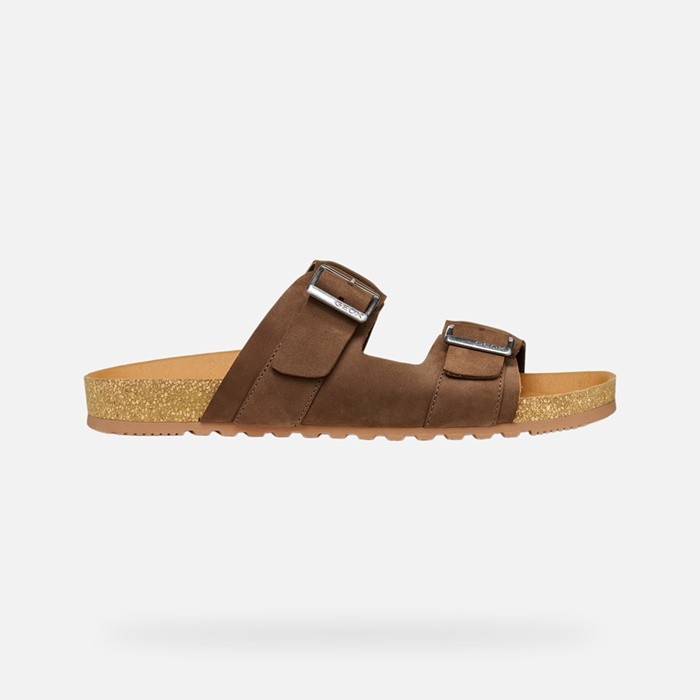 Sandals CLIMASANDAL CORK MAN Brown | GEOX