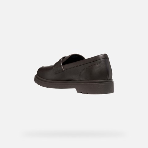 Leather dress loafers SPHERICA EC1 B MAN Coffee - image number 3 | GEOX