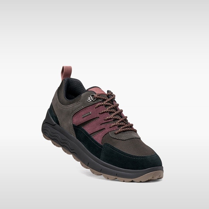 Waterproof trainers SPHERICA 4X4 ABX MAN Black/Dark Burgundy | GEOX