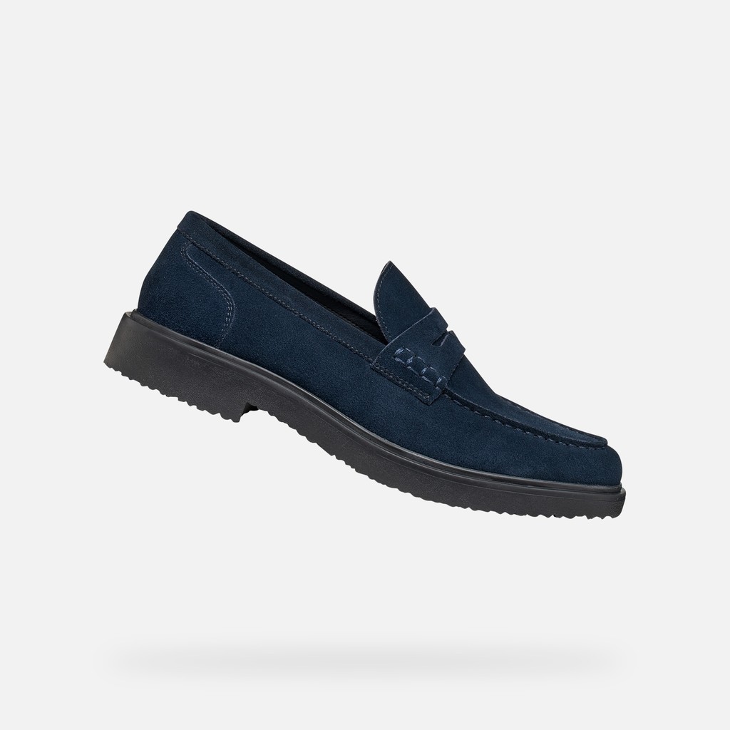 Suede loafers MASSIMIANO MAN Navy - image number 0 | GEOX
