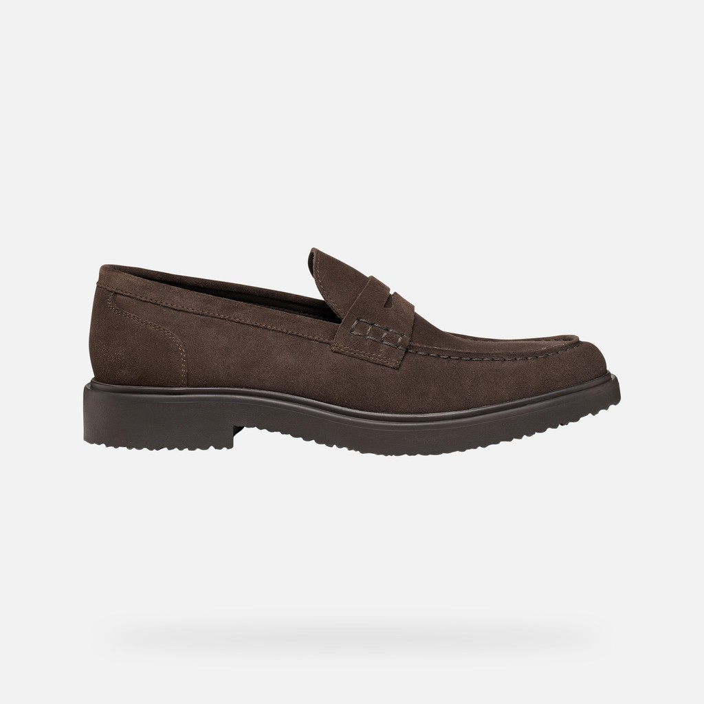 Suede loafers MASSIMIANO MAN Chocolate - image number 1 | GEOX