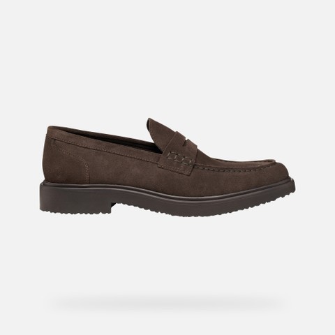 Suede loafers MASSIMIANO MAN Chocolate - image number 1 | GEOX