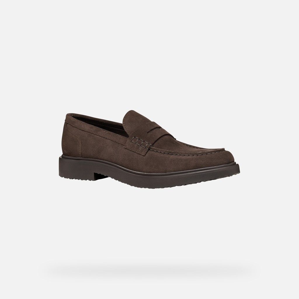 Suede loafers MASSIMIANO MAN Chocolate - image number 2 | GEOX