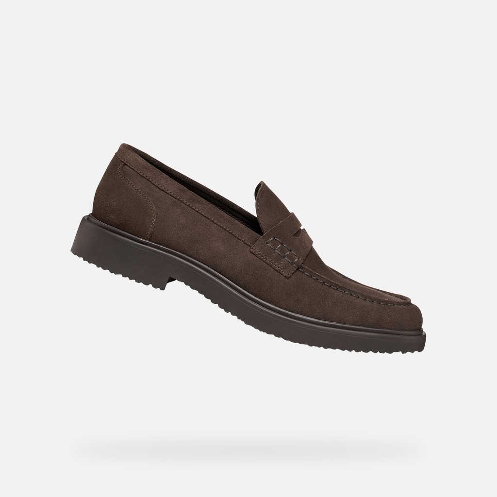 Suede loafers MASSIMIANO MAN Chocolate - image number 0 | GEOX