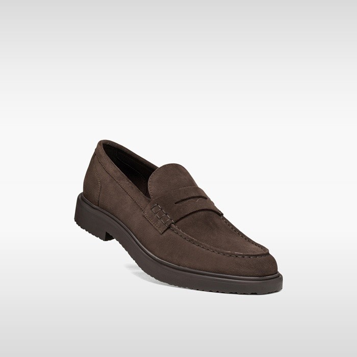 Suede loafers MASSIMIANO MAN Chocolate | GEOX
