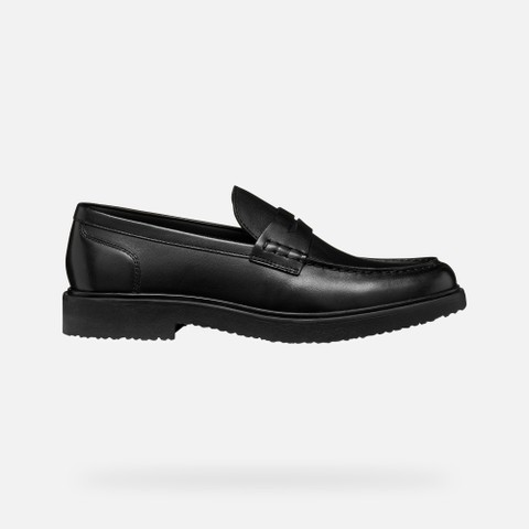 Mocassins en cuir MASSIMIANO HOMME Noir - image number 1 | GEOX
