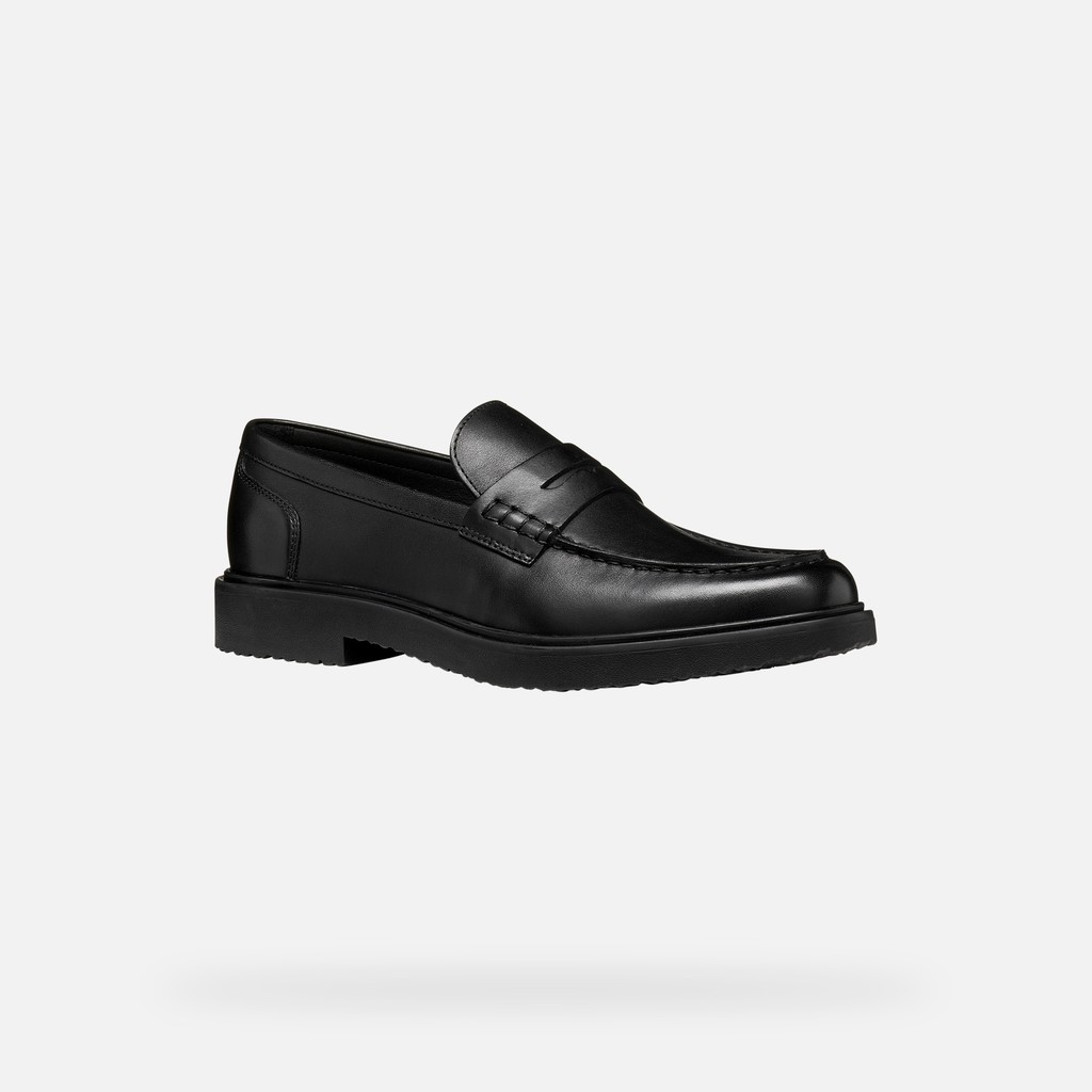 Mocassins en cuir MASSIMIANO HOMME Noir - image number 2 | GEOX