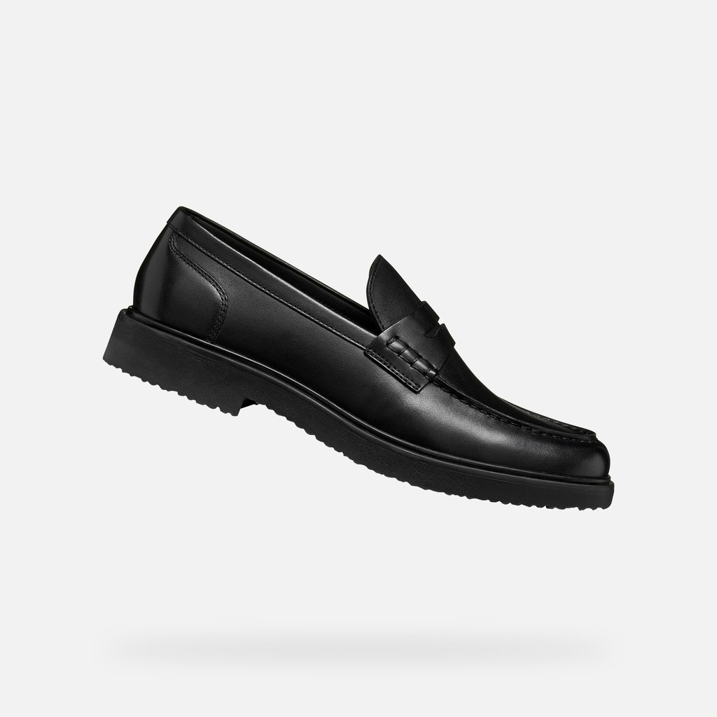 Mocassins en cuir MASSIMIANO HOMME Noir - image number 0 | GEOX