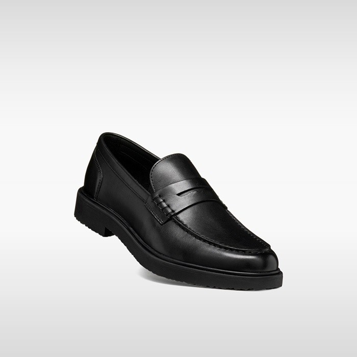 Mocassins en cuir MASSIMIANO HOMME Noir | GEOX