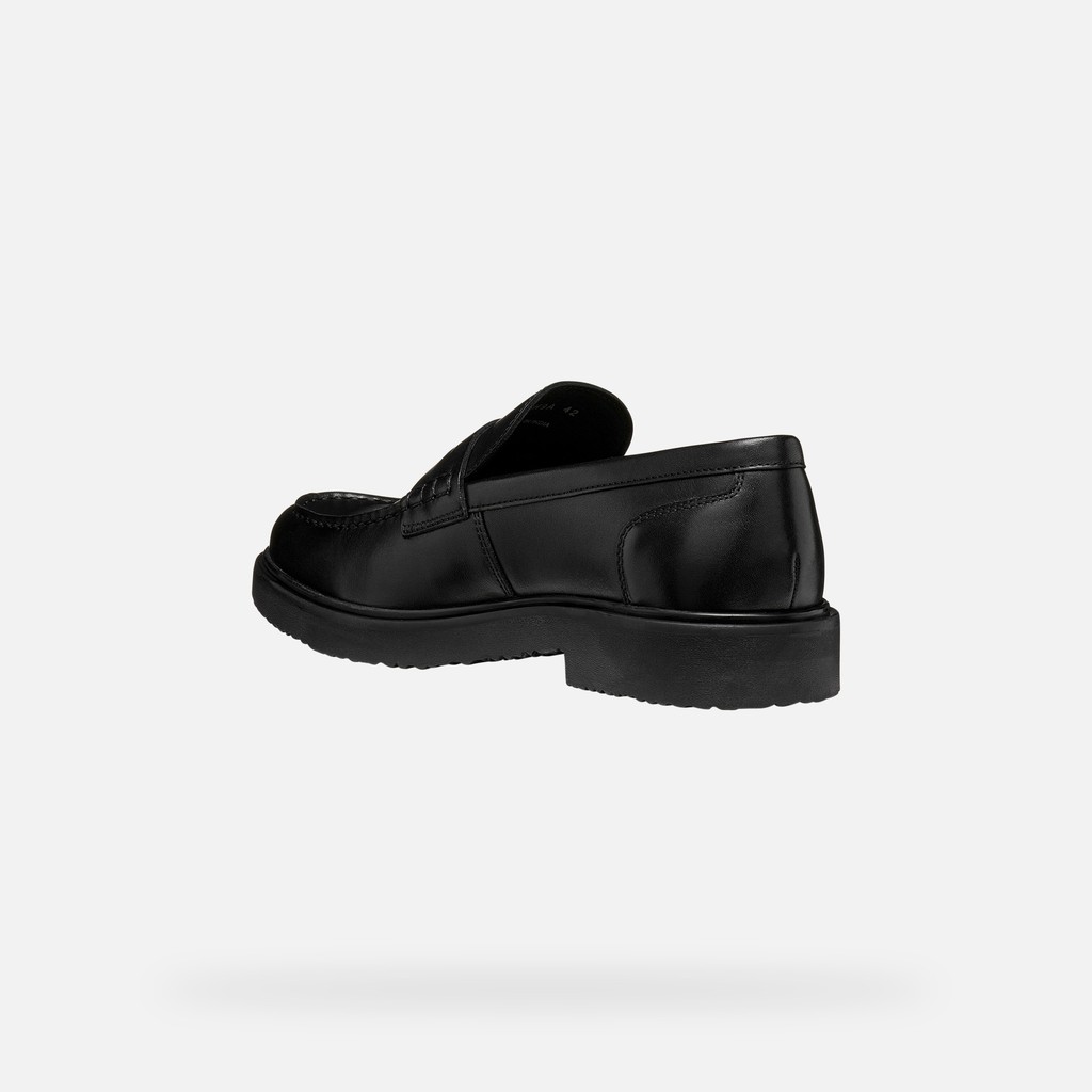 Mocassins en cuir MASSIMIANO HOMME Noir - image number 3 | GEOX