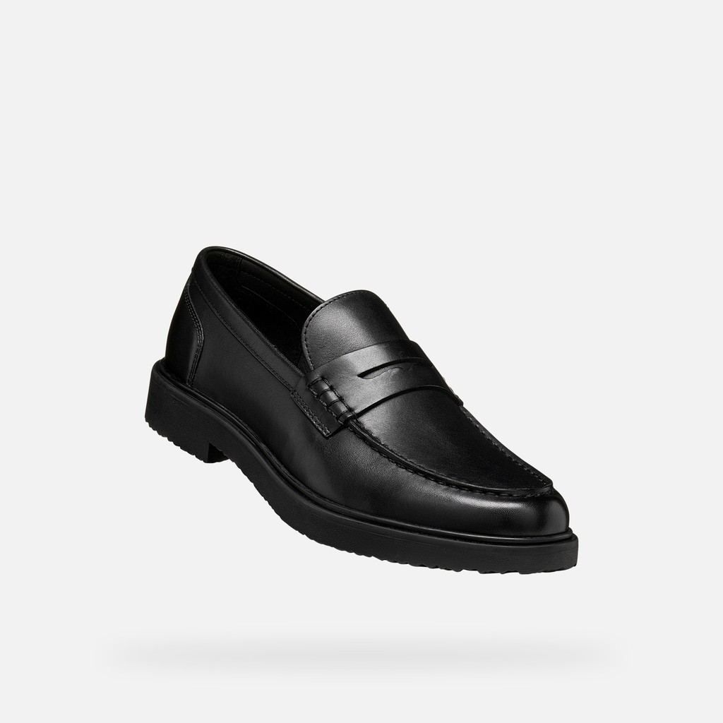 Mocassins en cuir MASSIMIANO HOMME Noir - image number 4 | GEOX