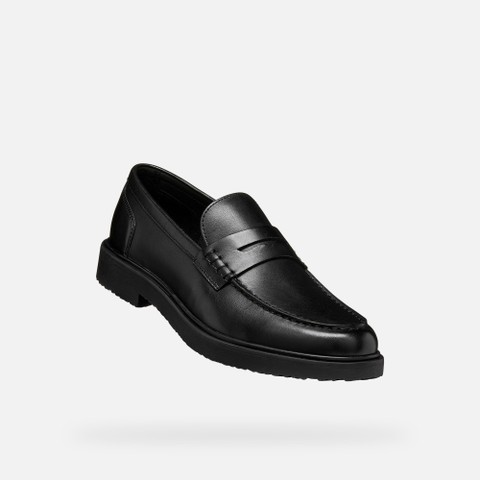 Mocassins en cuir MASSIMIANO HOMME Noir - image number 4 | GEOX