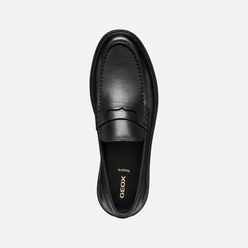 Mocassins en cuir MASSIMIANO HOMME Noir - image number 5 | GEOX
