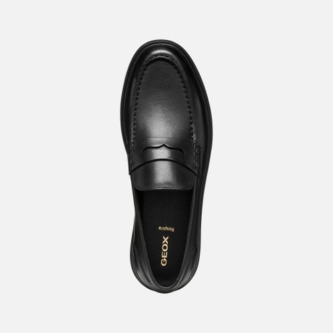 Mocassins en cuir MASSIMIANO HOMME Noir - image number 5 | GEOX