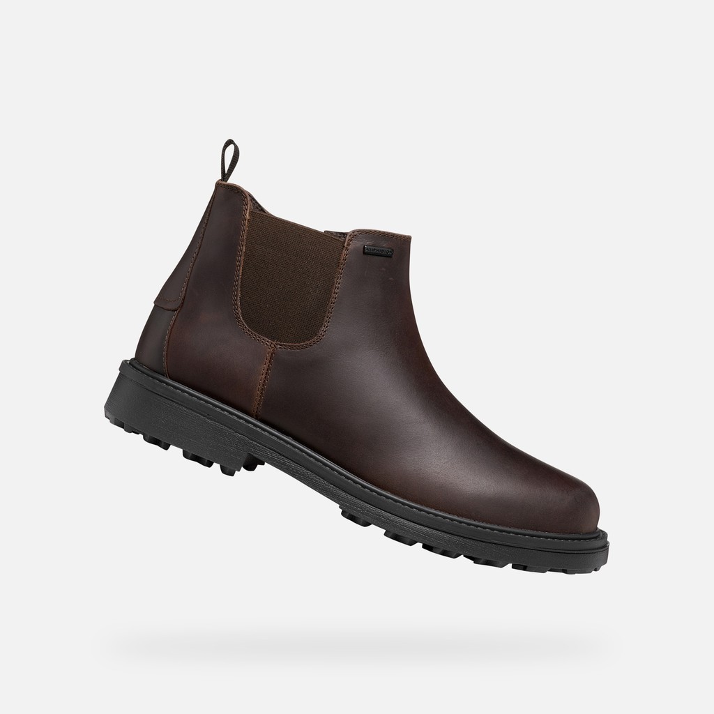 Bottines Chelsea imperm&eacute;ables LAGORAI + GRIP ABX HOMME Marron fonc&eacute; - image number 0 | GEOX