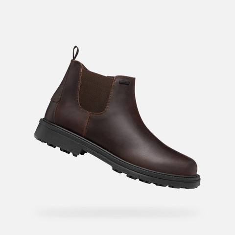 Bottines Chelsea imperm&eacute;ables LAGORAI + GRIP ABX HOMME Marron fonc&eacute; | GEOX