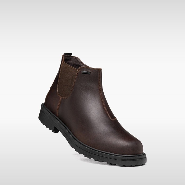 Bottines Chelsea imperm&eacute;ables LAGORAI + GRIP ABX HOMME Marron fonc&eacute; | GEOX