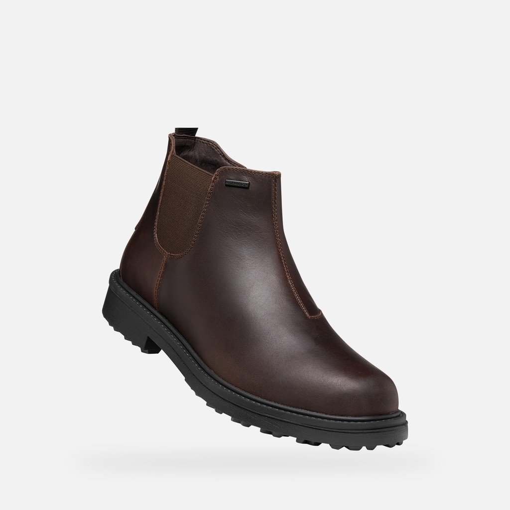 Bottines Chelsea imperm&eacute;ables LAGORAI + GRIP ABX HOMME Marron fonc&eacute; - image number 5 | GEOX