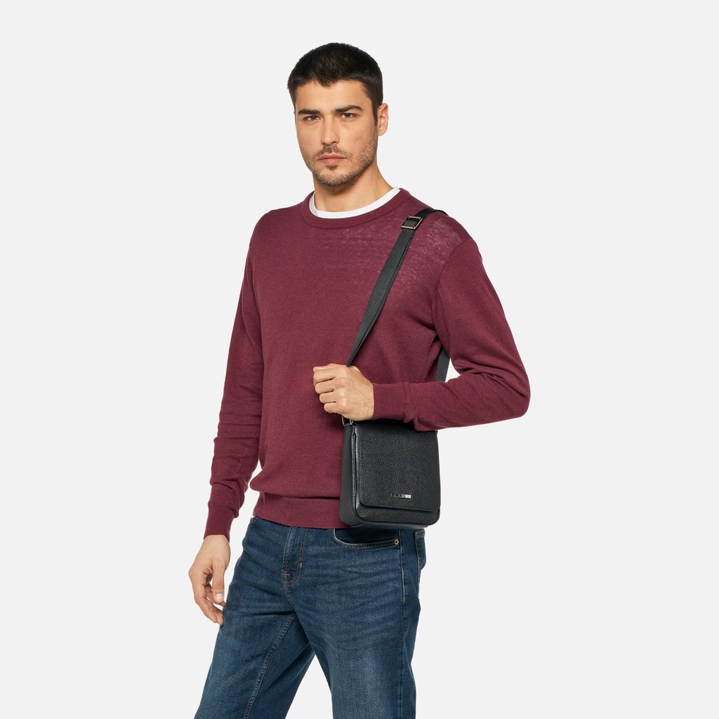 Cross-body bag IUNVEX BAG MAN Black - image number 6 | GEOX